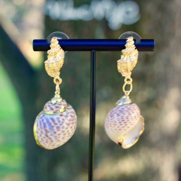 New Natural Seashell beach summer Dangle Earrings Ocean Boho Native - Picture 10 of 13